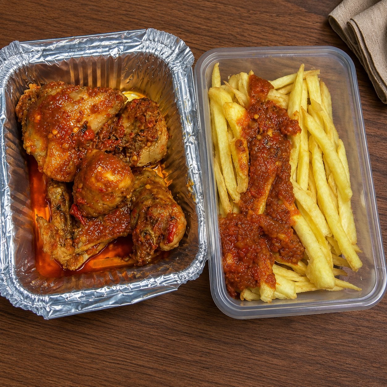 Chicken and Chips with Drink & Water (XL)